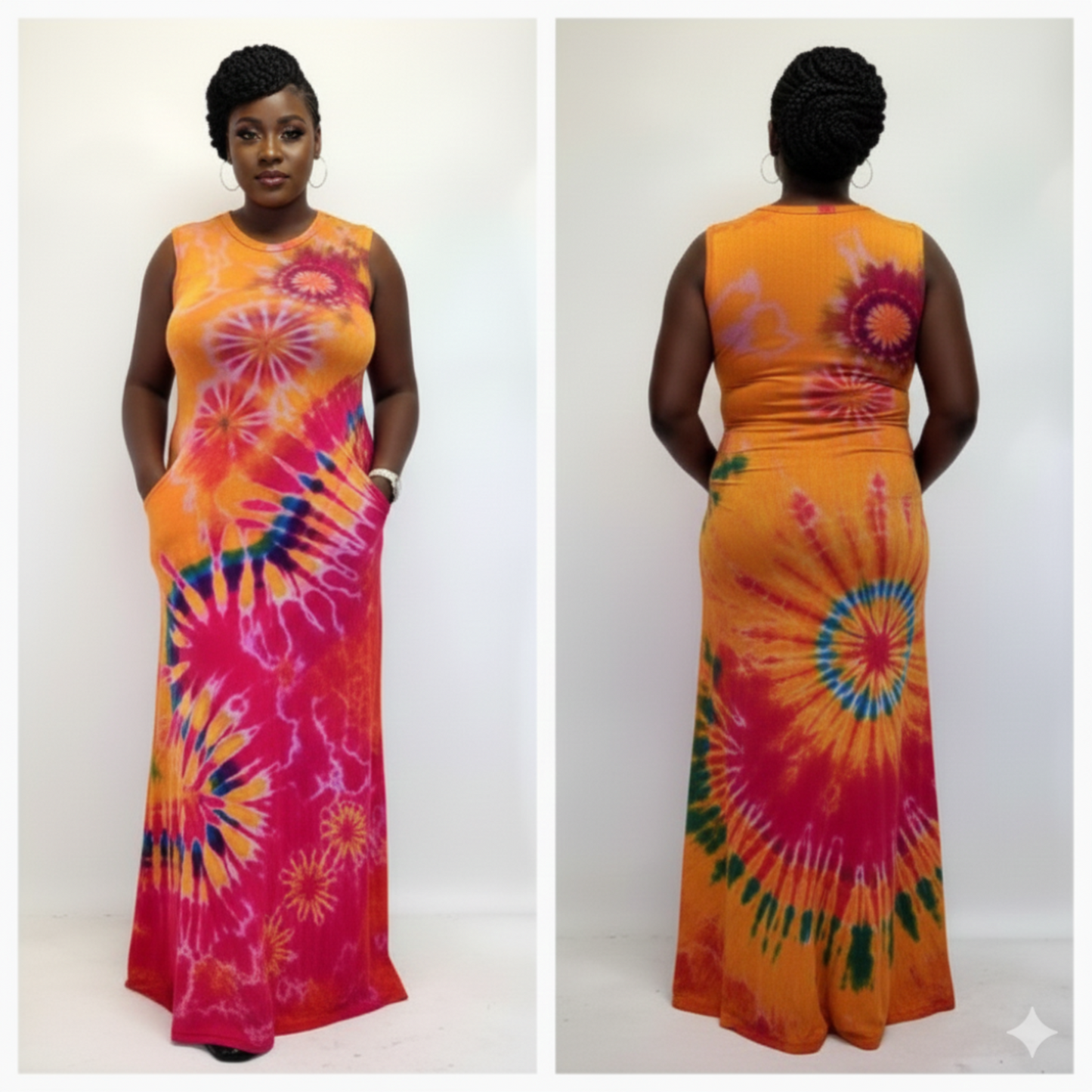 Tie dye maxi dress