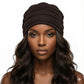 Woman wearing a brown hat on a white background-Sanjules