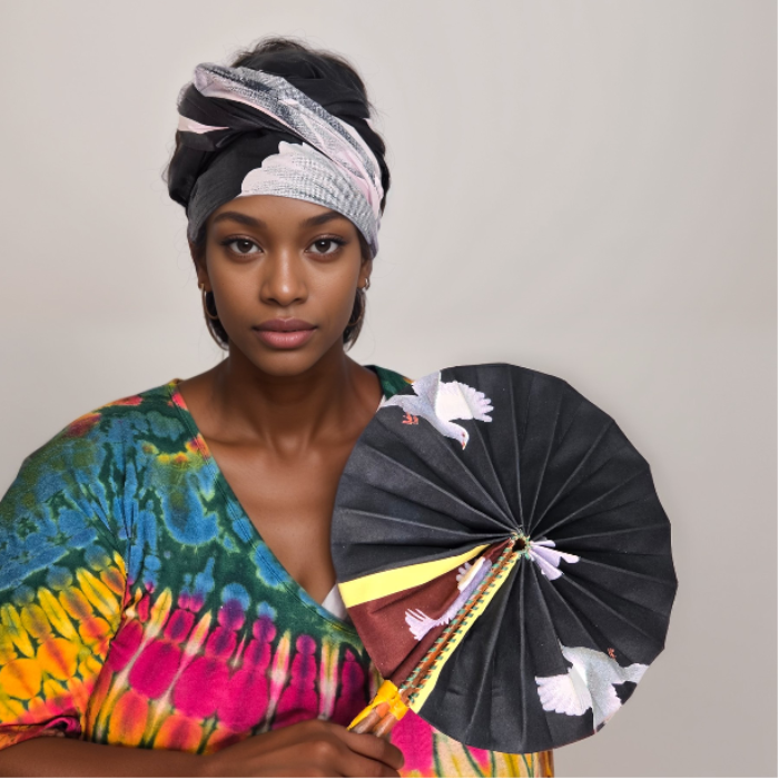 Ankara Scarf and fan