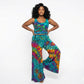 Miami Wide Leg Seam-Out Pants in tie-dye with coordinating top — white background