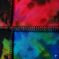 Close-up of a colorful patchwork fabric with outside seaming