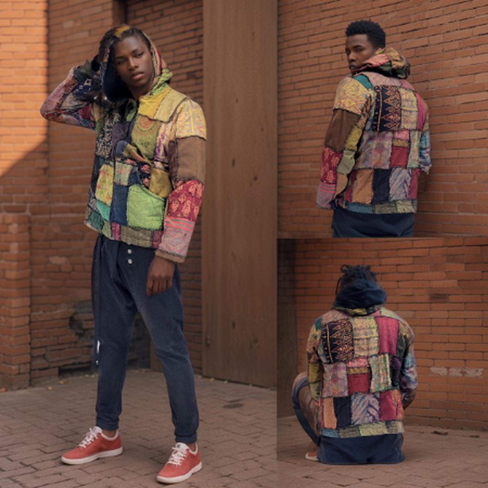 Fleece-Lined Patchwork Jacket Hooded Cotton Zip S-XL | SanJules