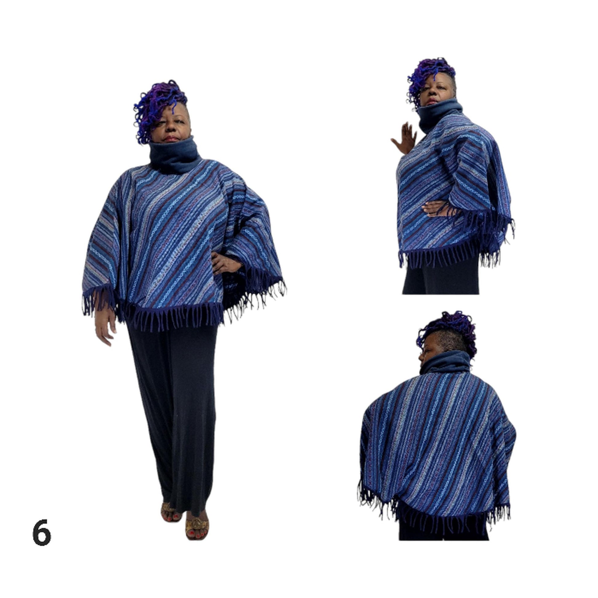 "High-strength handloomed cotton weave texture - artisan crafted poncho details
