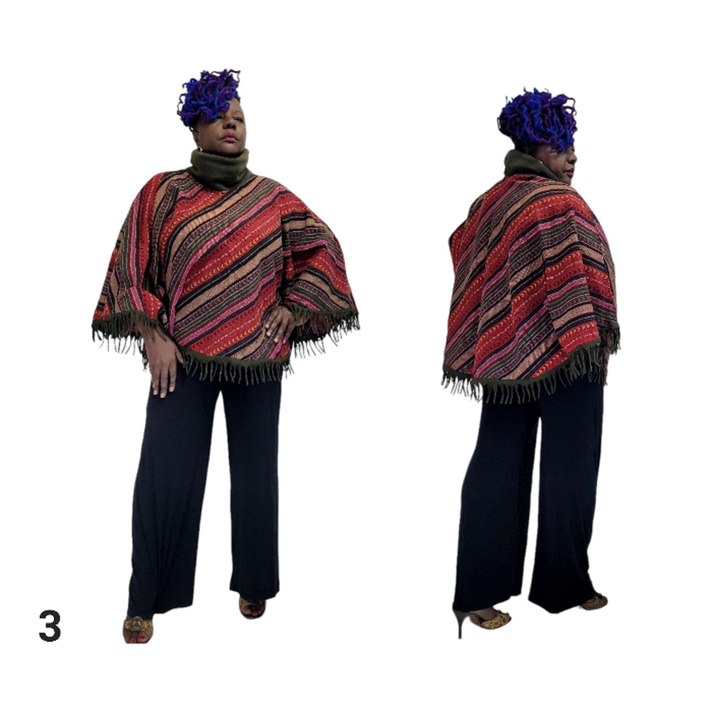 "High-strength handloomed cotton weave texture - artisan crafted poncho detail"
