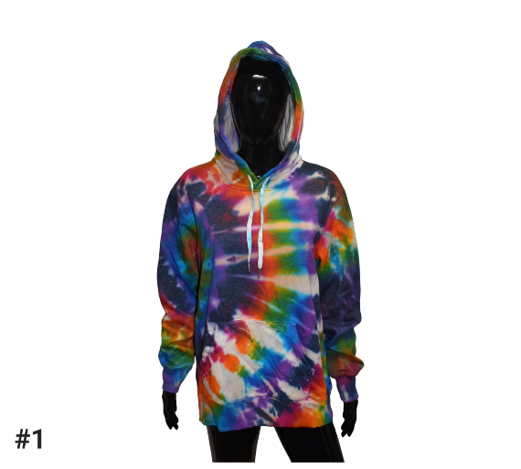 Tie-dye hooded sweatshirt.  