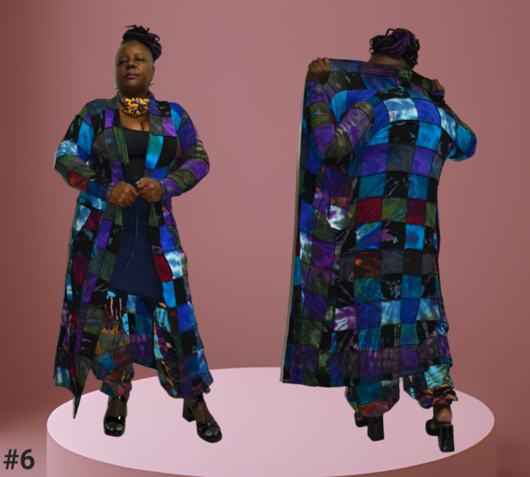 Long sleeve patchwork duster