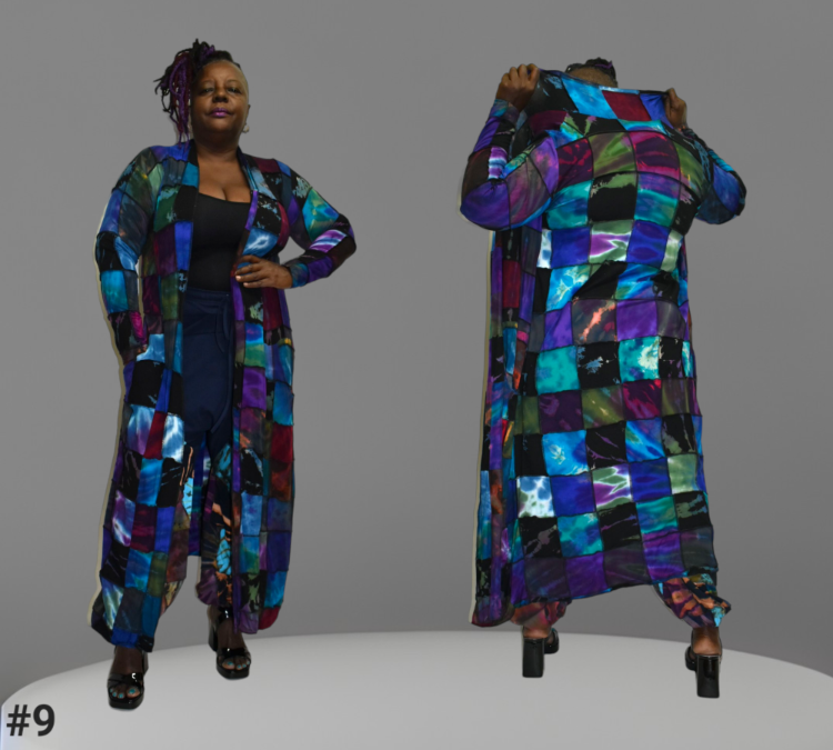 Long sleeve patchwork duster