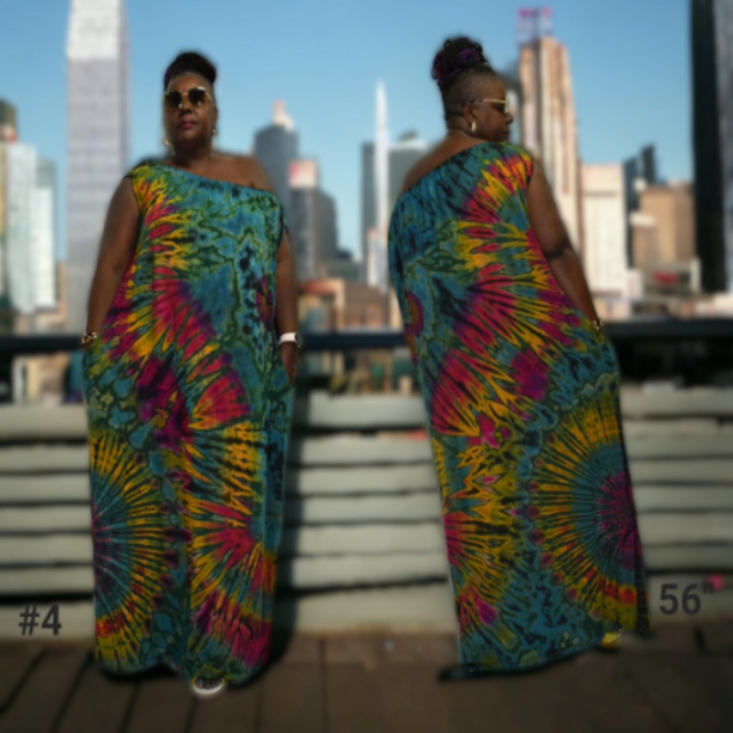 Relaxed fit elastic top dress 56 inches long-Dresses-SanJules