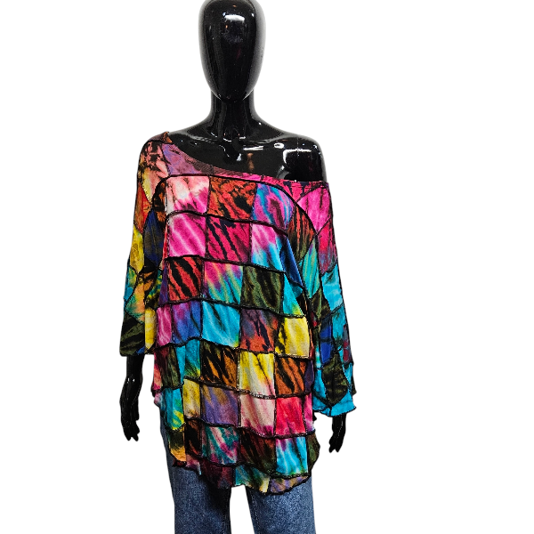 Patchwork poncho top