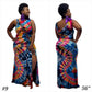 Woman wearing a colorful tie-dye dress from front and back views-Sanjules