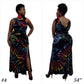 SanJules black base multi color tie dye Sonya gown -Dresses-SanJules