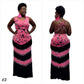 Woman wearing a pink and black tie dye dress, front and back views, on a white background.-Sanjules