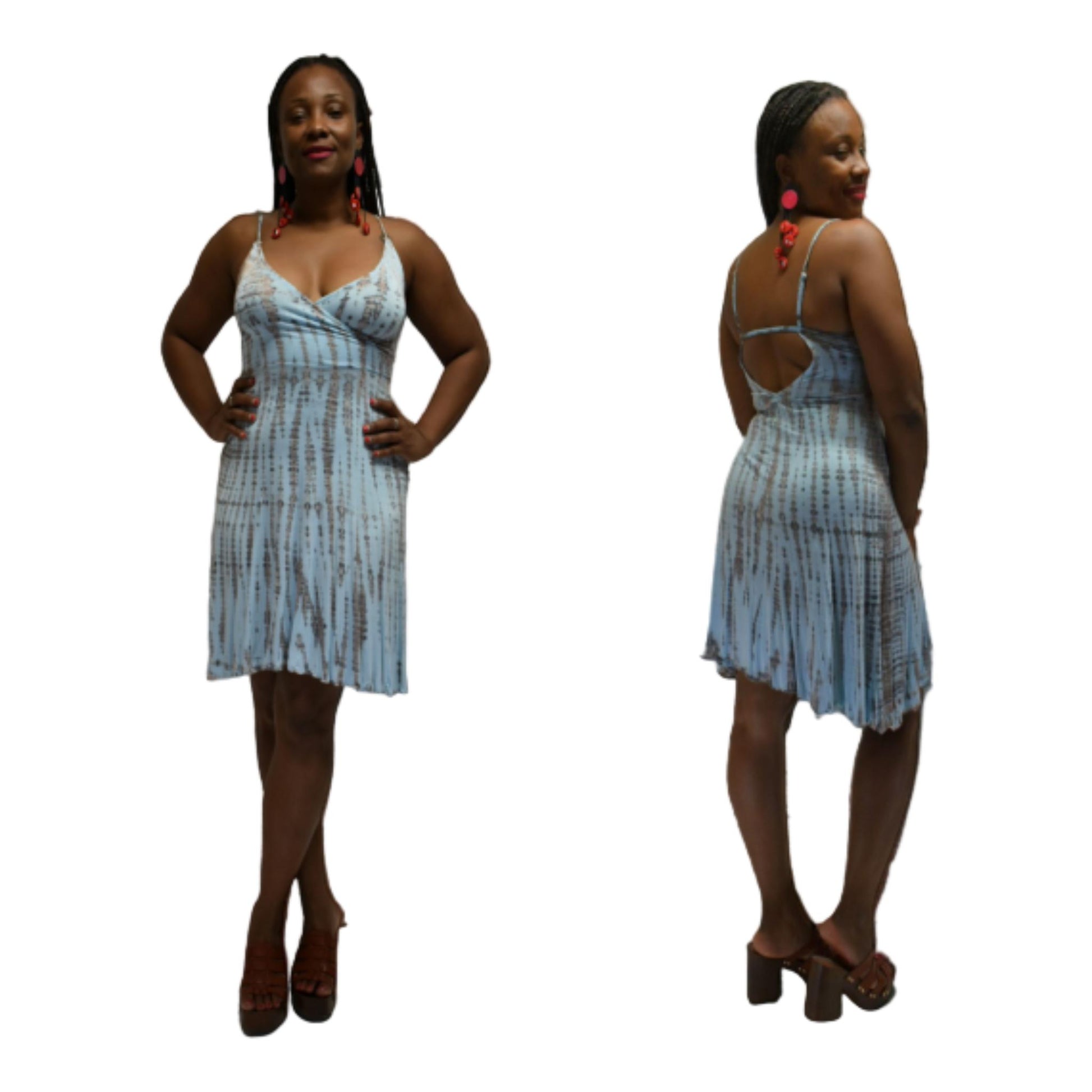 Flirty short sexy baby blue dress-Dresses-SanJules