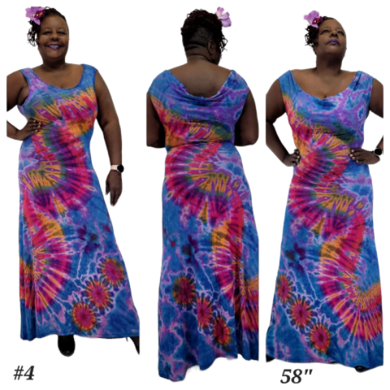 Sassy Gown purple base tie dye-Dresses-SanJules