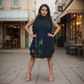 Turtleneck A line dress