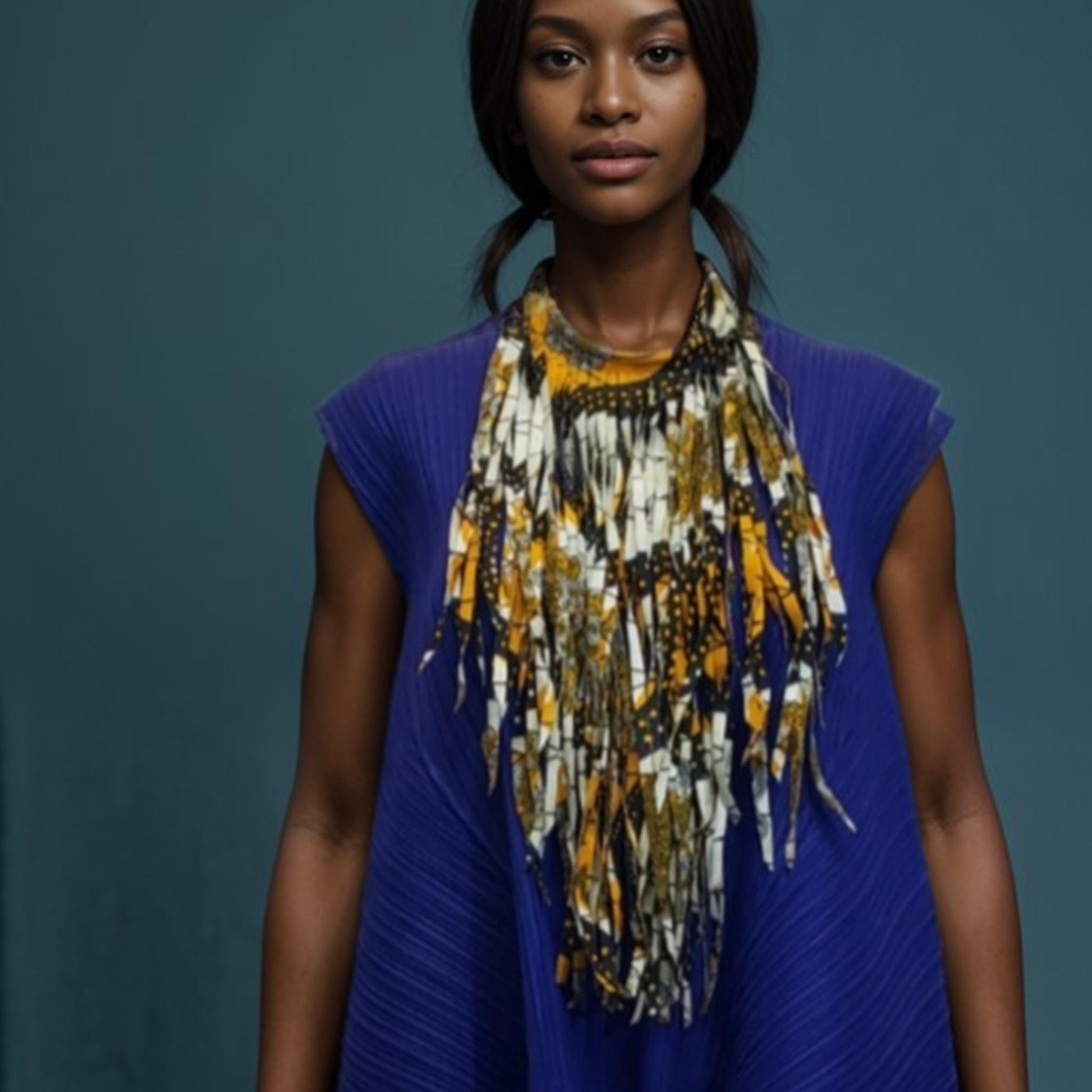 African Fabric Strip Necklace 