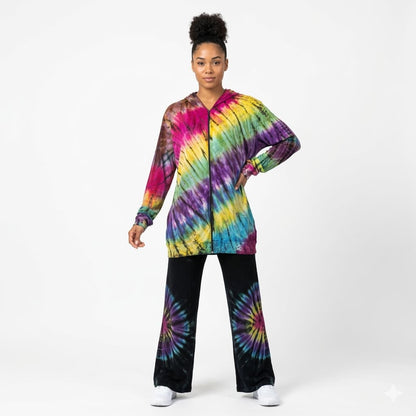 Tie Dye Hoodie Zip Light weight Final Sale Zip-Up Hooded Layering Jacket