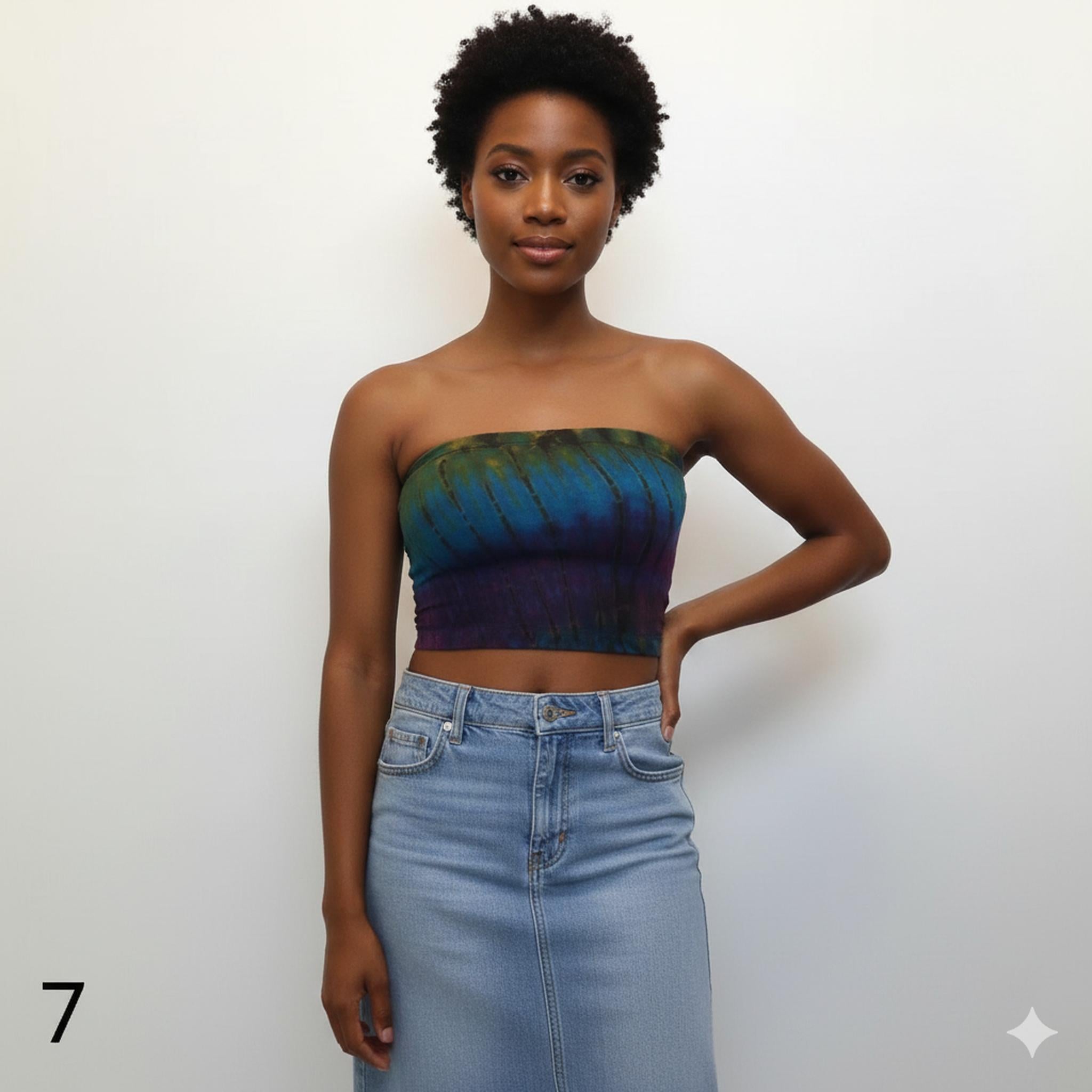 Hand-Dyed Tie-Dye Tube Top | Soft Viscose Bandeau | SanJules