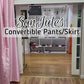 video convertible pants/skirt