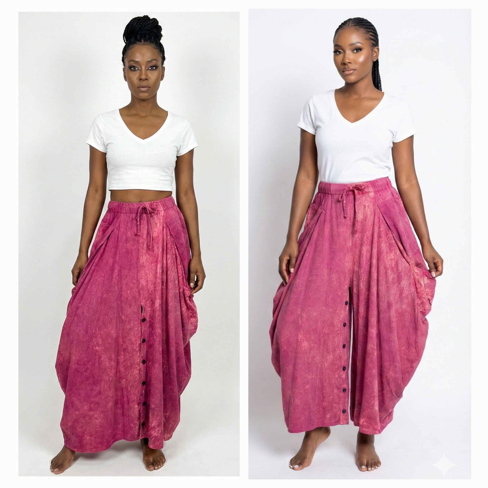 Hand-Dyed Convertible Cargo Pants Skirt | 2-in-1 Cotton | SanJules