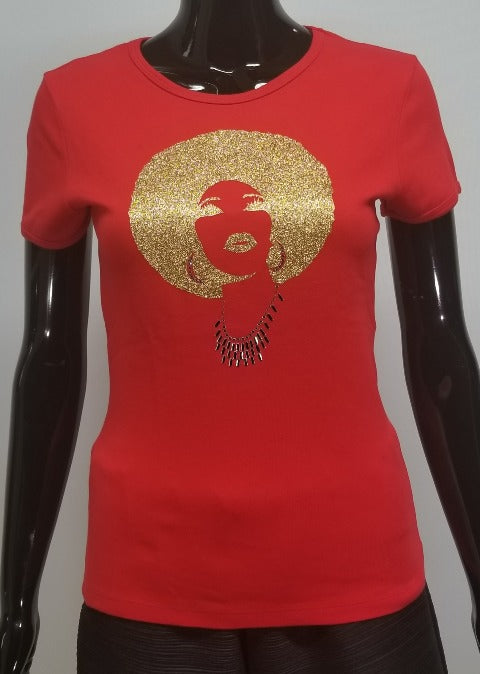 Foxy Gold Afro-T Shirt-SanJules