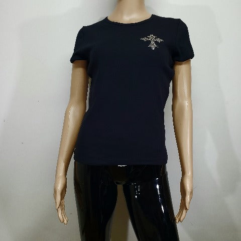 Rhinestone cross T shirt