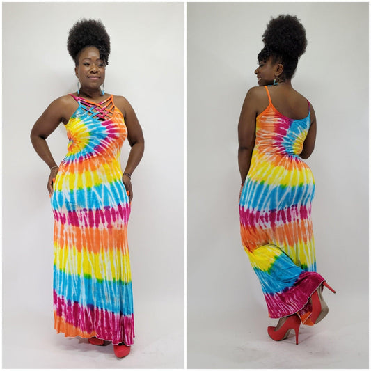 Maxi tie dye dress