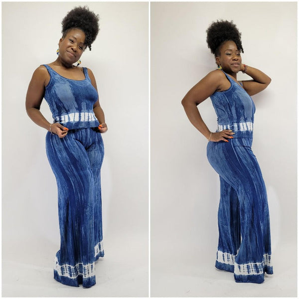 Hand-Dyed High Waisted Wide Leg Pants Set | Rayon 2 Piece | SanJules