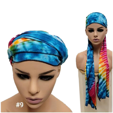 White rainbow  headwrap/scarf/ wrap top