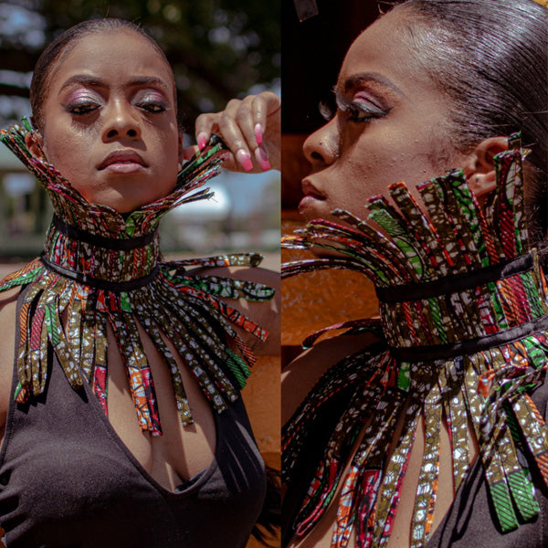 Zainab African Print Shoulder Necklace (ON SALE) Shoulder necklace