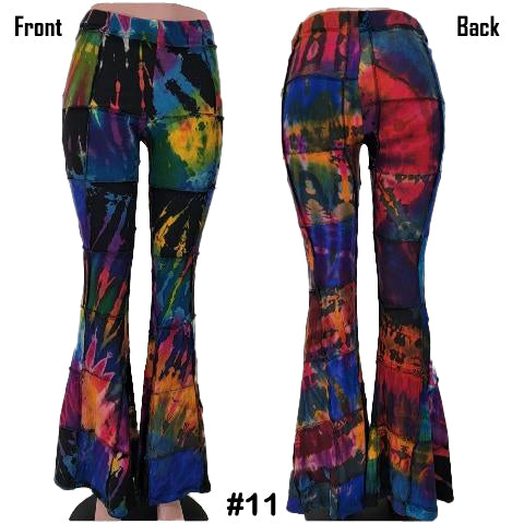 Flare patchwork bell bottom pants