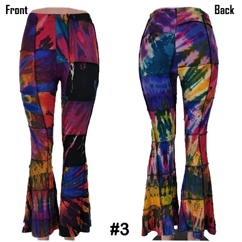 Flare patchwork bell bottom pants