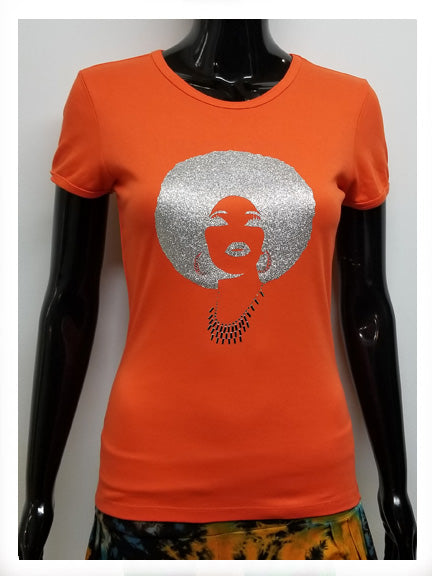 Foxy all silver afro-T Shirt-SanJules