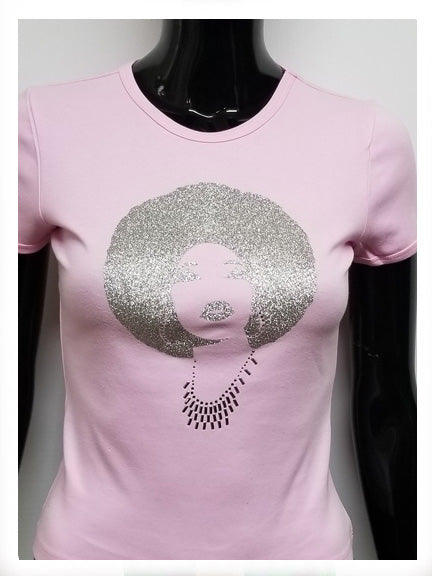 Foxy all silver afro-T Shirt-SanJules