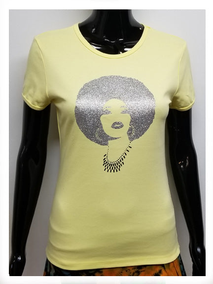 Foxy all silver afro-T Shirt-SanJules