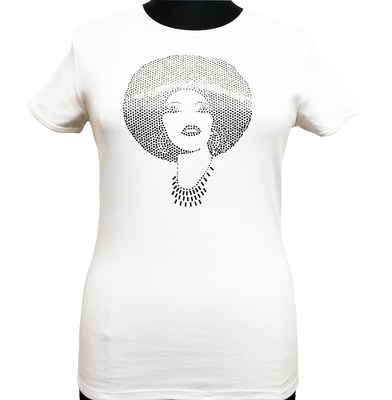 Foxy black diamond afro-T Shirt-SanJules