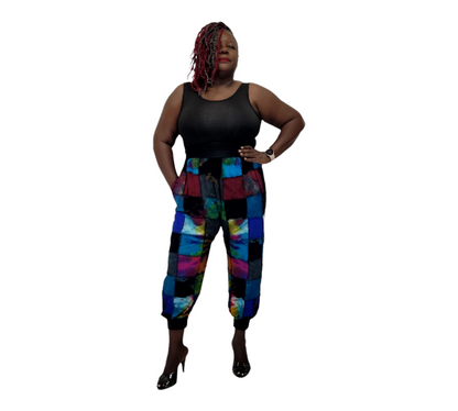 High waist tie dye patch jogger SanJules