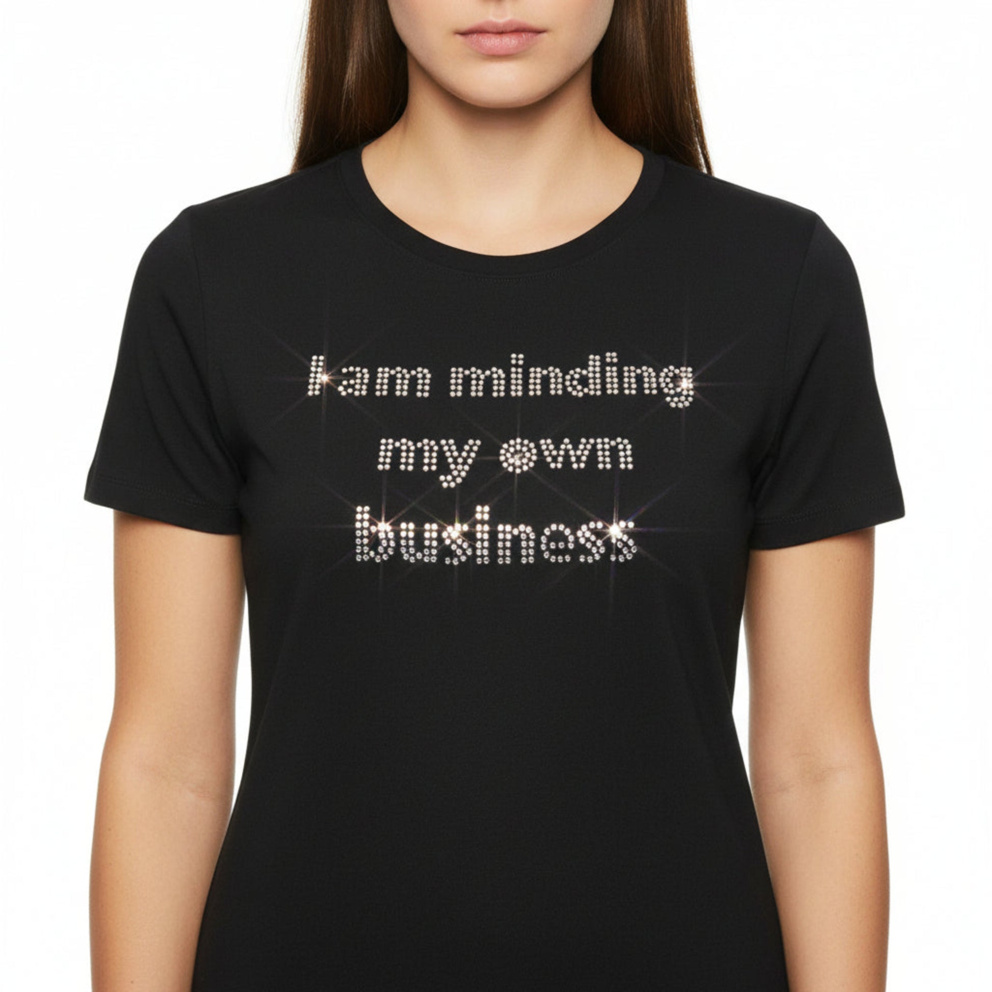 I am minding my own business Black T shirt-Sanjules