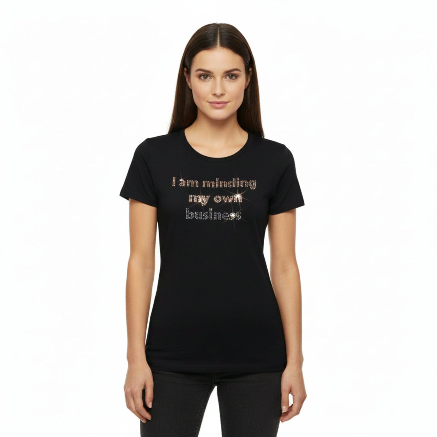 I am minding my own business Black T shirt- Sanjules