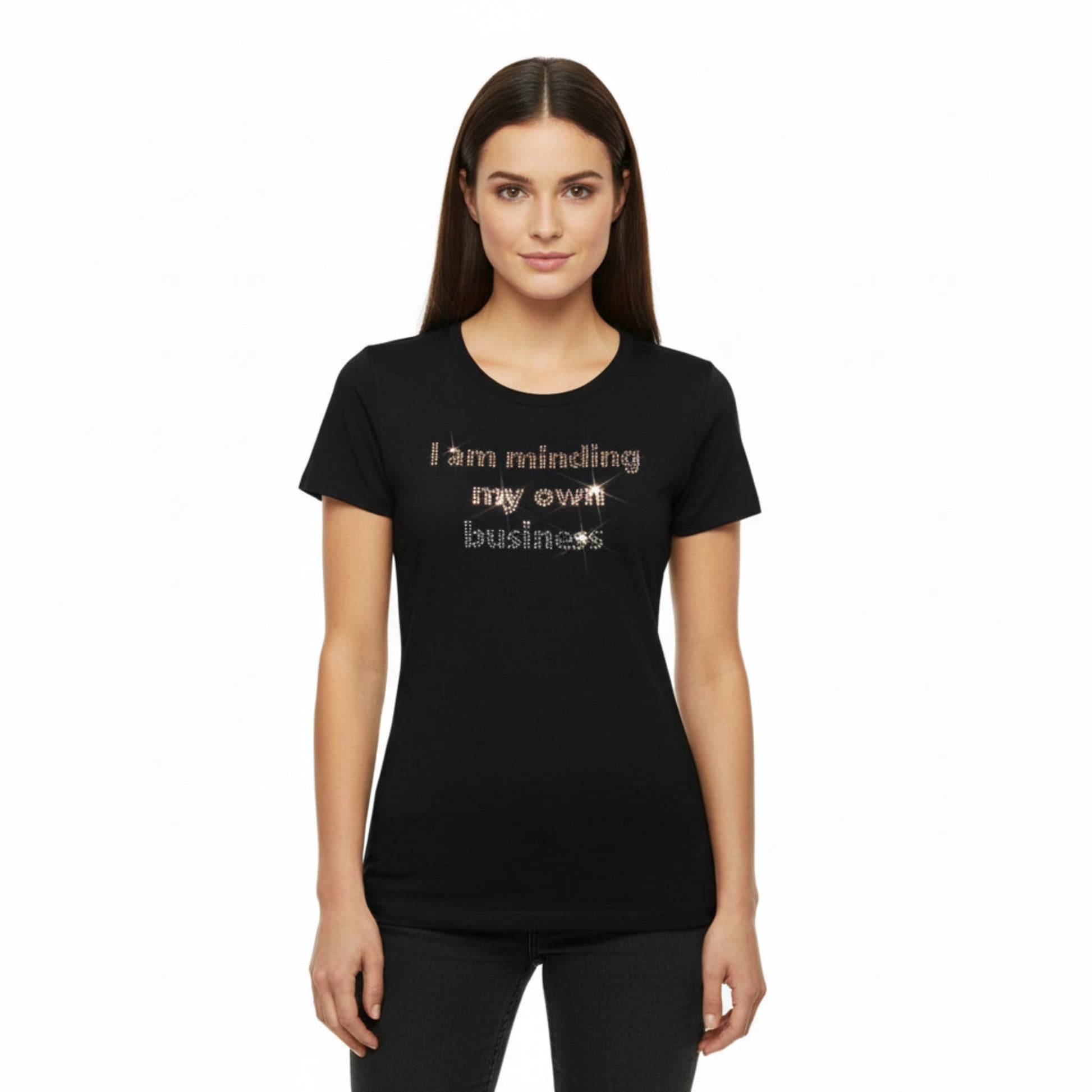 I am minding my own business Black T shirt- Sanjules