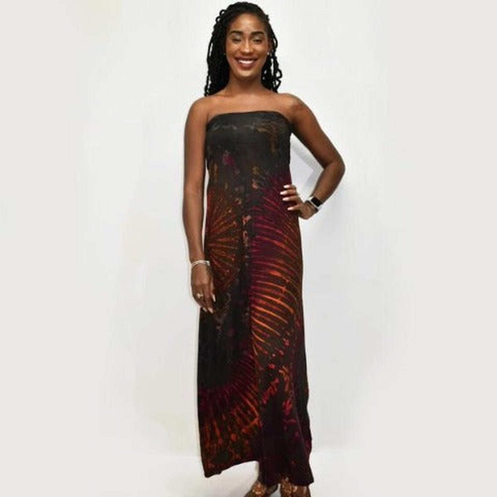 Hand-Dyed Convertible Tube Dress | Dress & Maxi Skirt | SanJules One size fits most / Black rainbow #9 Hand-Dyed Convertible Tube Dress | Dress & Maxi Skirt | SanJules One size fits most / Black rainbow #9