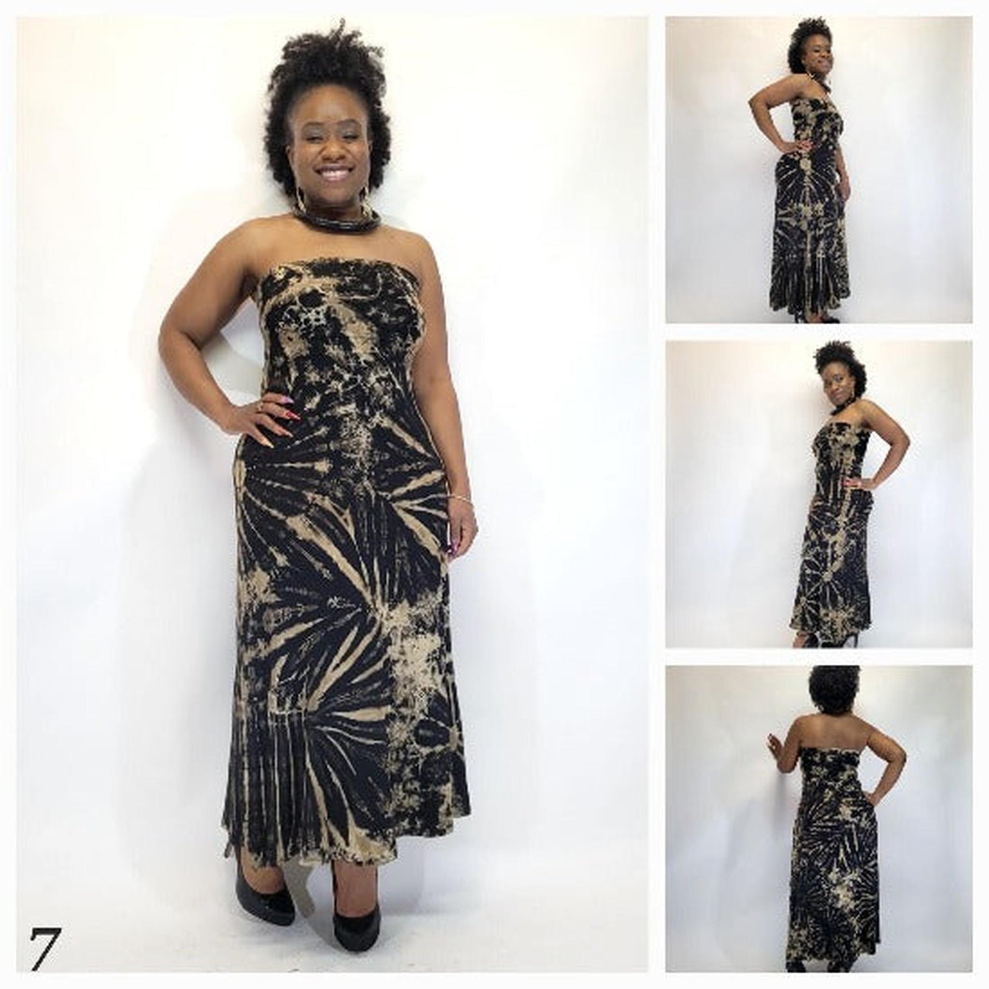 Hand-Dyed Convertible Tube Dress | Dress & Maxi Skirt | SanJules One size fits most / Black and cream #7A Hand-Dyed Convertible Tube Dress | Dress & Maxi Skirt | SanJules One size fits most / Black and cream #7A