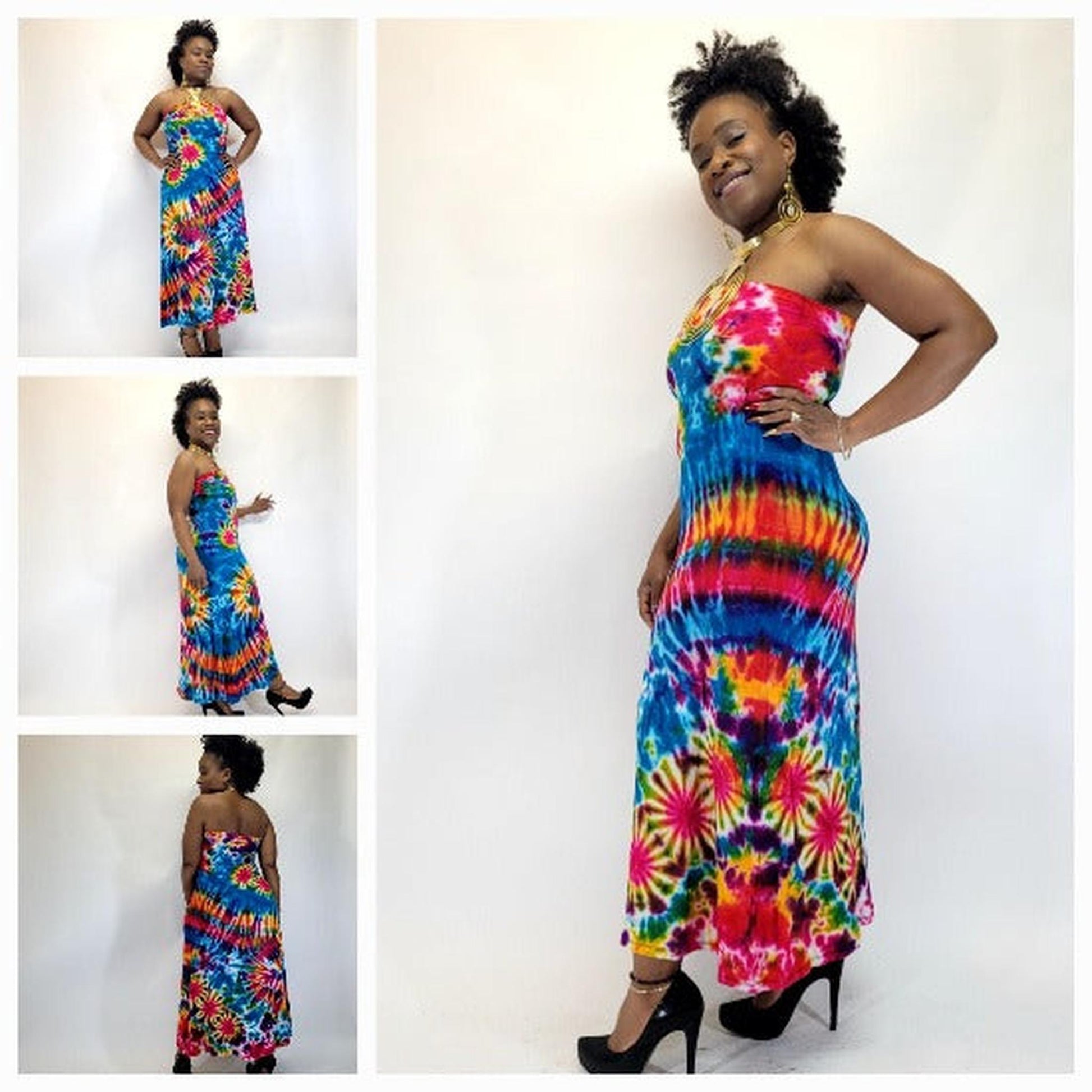 Hand-Dyed Convertible Tube Dress | Dress & Maxi Skirt | SanJules One size fits most / Black rainbow #9 Hand-Dyed Convertible Tube Dress | Dress & Maxi Skirt | SanJules One size fits most / Black rainbow #9