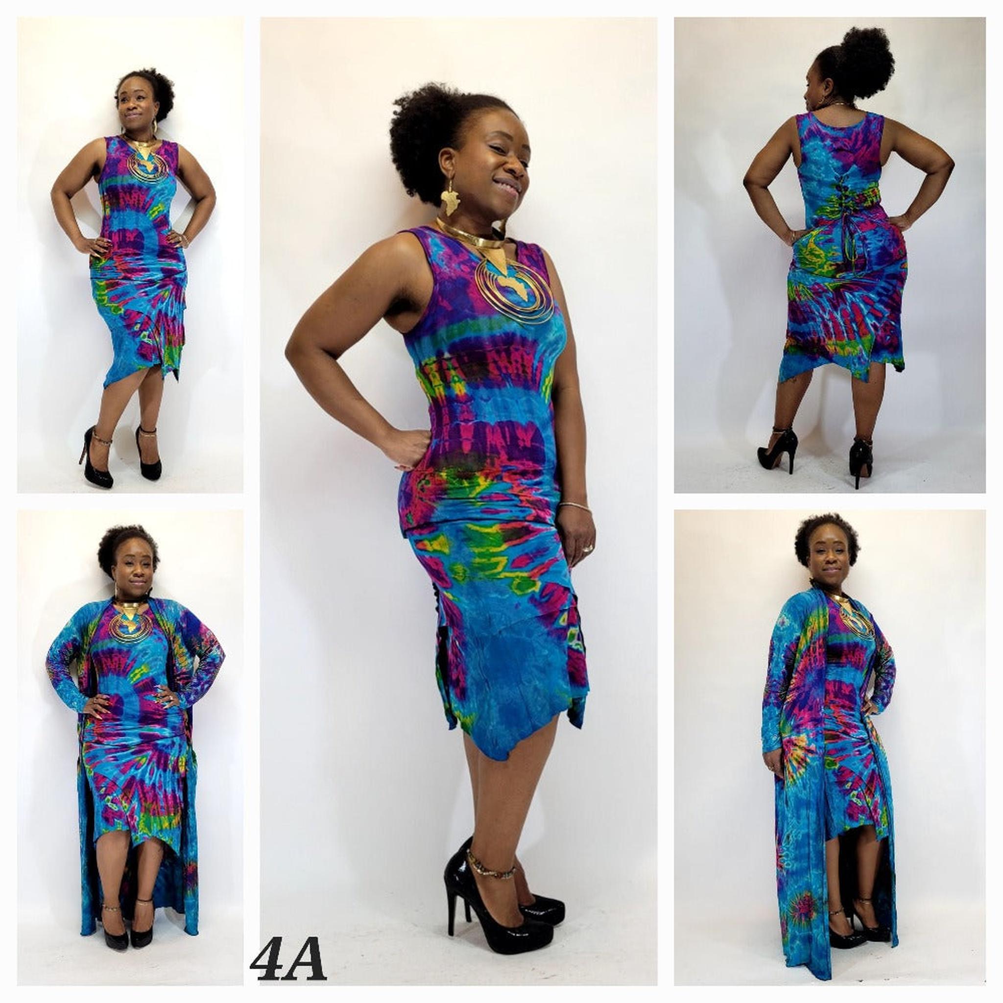 Hand-Dyed Dress Adjustable Waist Ruffle Hem | SanJules