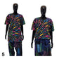 Black rainbow black base tie dye t shirt XL-T Shirts-SanJules