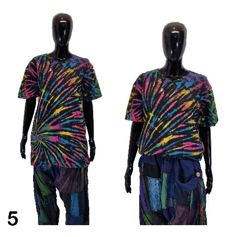 Black rainbow black base tie dye t shirt XL-T Shirts-SanJules
